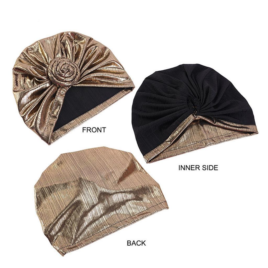 Women African Headwraps Pre-Tied Bonnet Knot Beanie Cap Elastic Bandanas Pleated Muslim Turbans Hat Chemo Covers Cap
