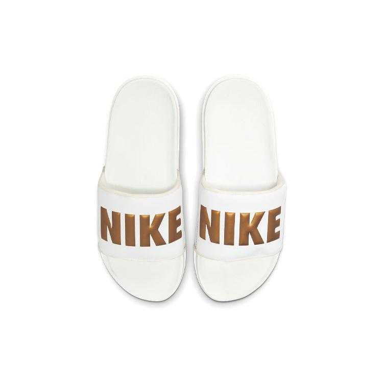 New Nike Offcourt Slide 'Summit White Metallic Gold' Women's BQ4632-105