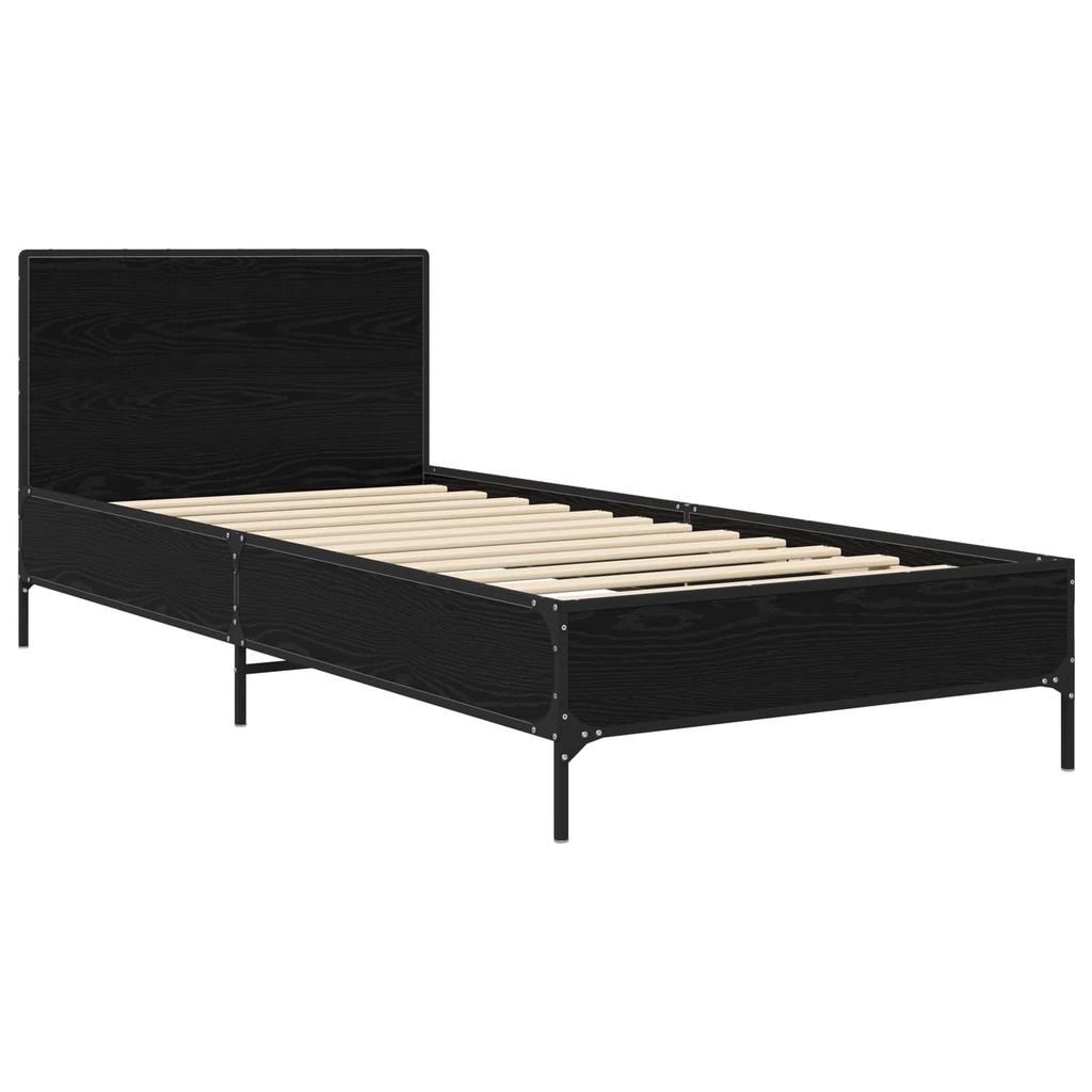 Bed Frame with Headboard Black Oak 80 x 200 cm