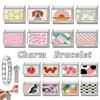 Lovely Y2K Dog Cat Star Heart Sunrise Pink Italian Charm Bead Fit 9mm Stainless Steel Women Bracelet DIY Making Jewelry Gifts
