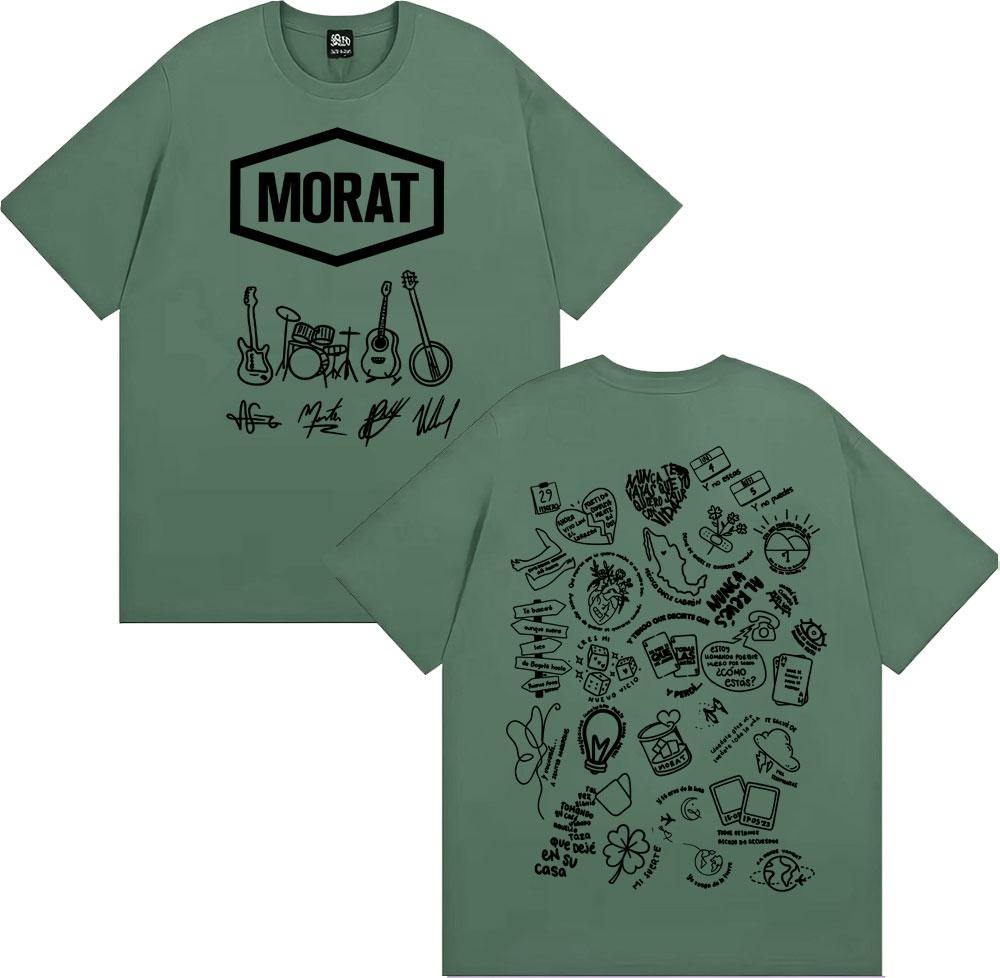 

Rock Band Morat Album Tour 2025 Print T Shirt Mens Clothing Harajuku Vintage Gothic Tshirts Man Hip Hop Comfort Cotton Tshirt 4XL