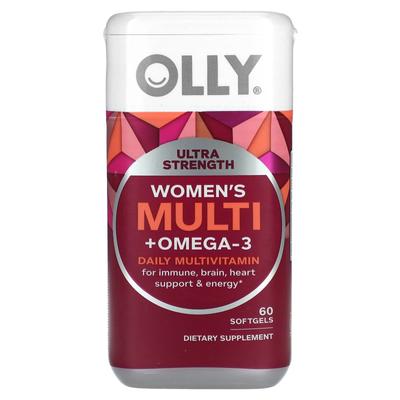 Women's Multi + Omega 3, Daily Multivitamin, Ultra Strength, 60 Softgels