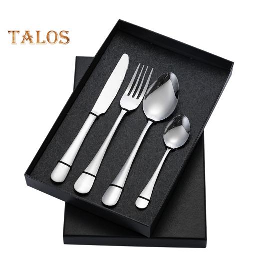 

Набор столовых приборов из 4 предметов из нержавеющей стали, набор столовых приборов для пищевых продуктов с ящиком для хранения, ложки, вилки, резак, зеркально отполированная посуда для домашней кухни серебряный