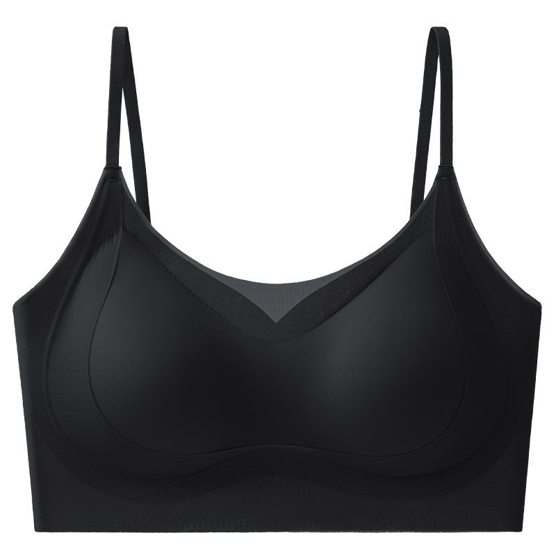 

Simple, breathable, seamless, comfortable and refreshing, gather invisible skin, prevent sagging, close the breast vest, bra. xl: 65kg-75kg чорний