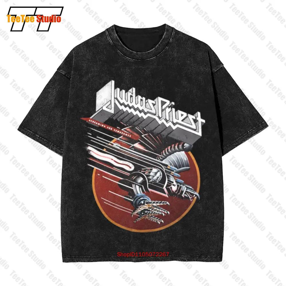 Judas Priest Vintage Oversized TShirt Funny Black Cotton Vintage For 8Q1Y S