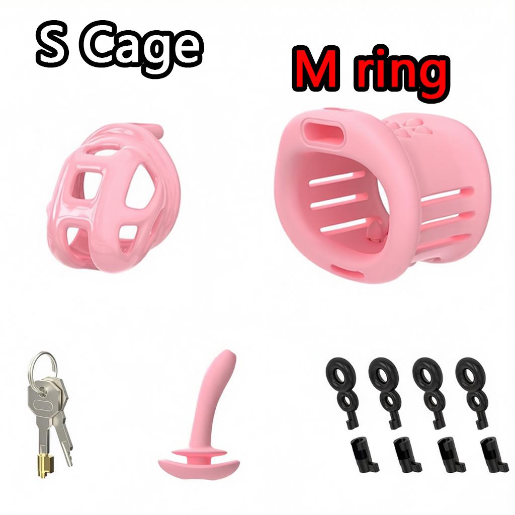 Male Chastity Cage Chastity Lock with Cock Rings for Beginner Sissy Chastity Belt BDSM Abstinence Peins Plug Fetish Sex Toys 18+