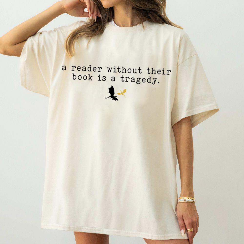 Vintage Dragon Rider Print Shirt Reader Fourth Wing Without Their Book Bookish Lover Tshirt Short Sleeve Y2K Top Streetwear