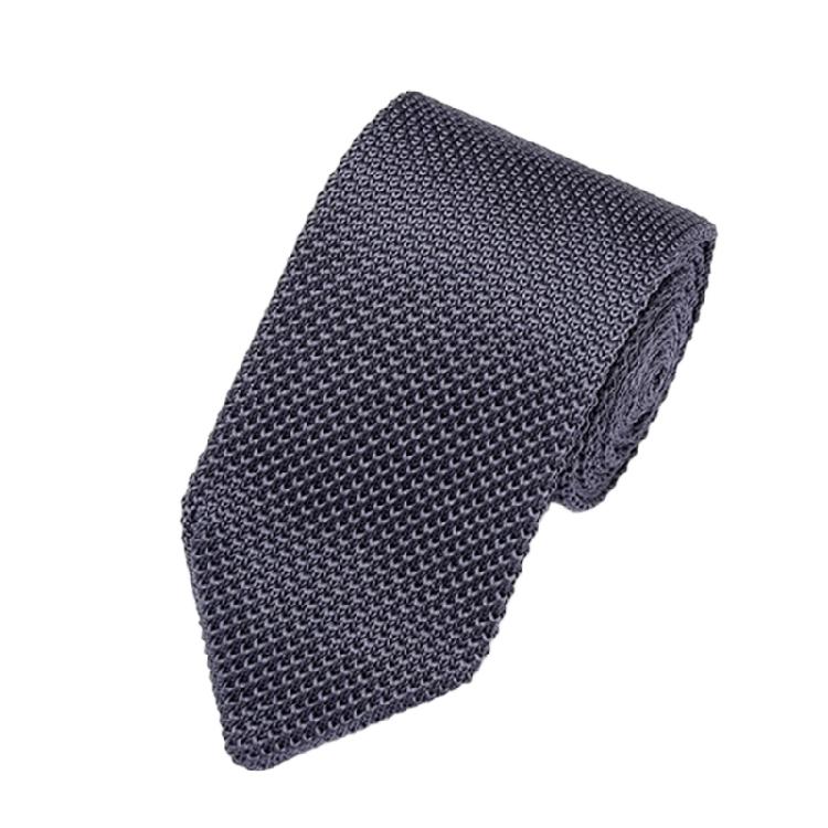 Solid Color Necktie Flexible Knitted Tie Easy Maintenances Polyester Fabric Neckwear for Work Holiday Formal Event