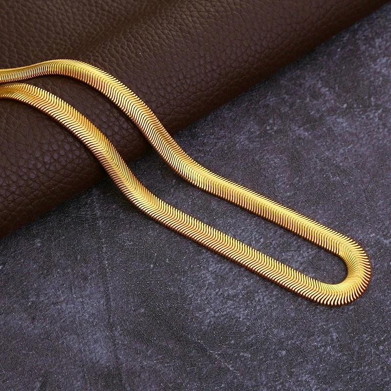 New charms 18K gold color does not fade classy 6MM snake bone Necklaces for Men Women Fashion party Jewelry Christmas gifts