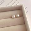 South Korea Dongdaemun Freshwater Pearl S925 Silver Earrings with Versatile, Temperament-Enhancing Design for Women