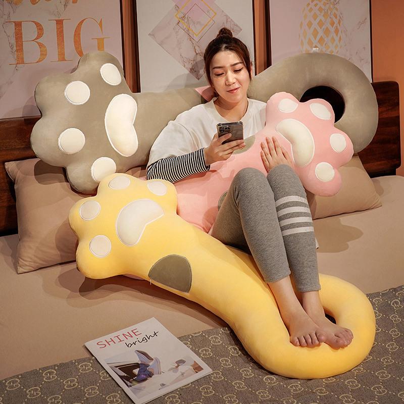 Cute Cat Claw Long Strip Pillow Giant Cat Pillow Girl Sleeping On Bed Children Plush Toys Sleeping Pillow