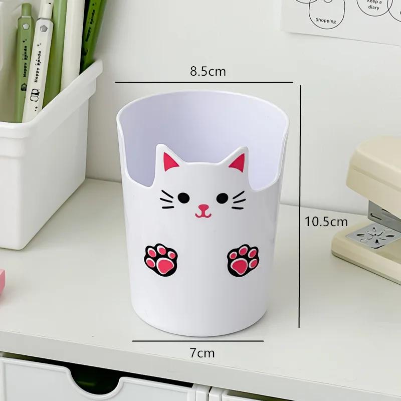 1 Piece Cute Cartoon Pencil Organizer for Kids Lovely Anime Cat Makeup Brush Holder Kawaii Kitten Stationery Holder Student