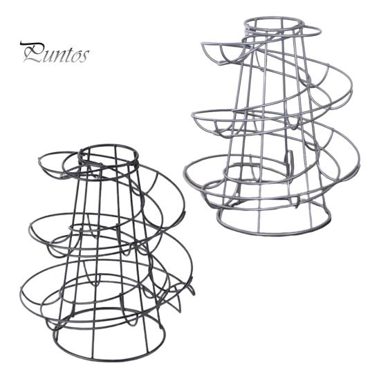 Egg Holder Spiral Storage Rack Rustproof Corrosion Resistant Hollow Bottom Design Egg Storage Shelf Dispenser