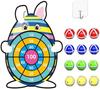 Osterhase Design Kinder Dartscheibe mit 12 Klebekugeln, Ostergeschenke Party Dekoration Basteln DIY Spielzeug für Kinder Alter 4-10