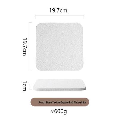 ZISIZ 8-inch Ceramic Square Dessert Plate