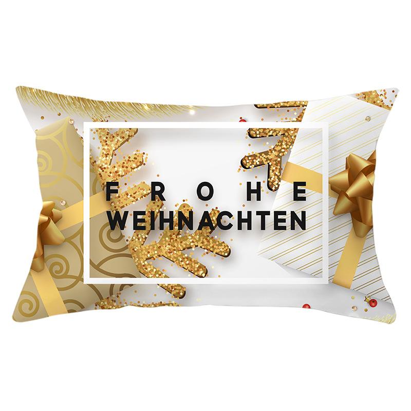 Christmas Peach Skin Printed Waist Pillowcase Simple Series Fabric Home Sofa Pillowcase