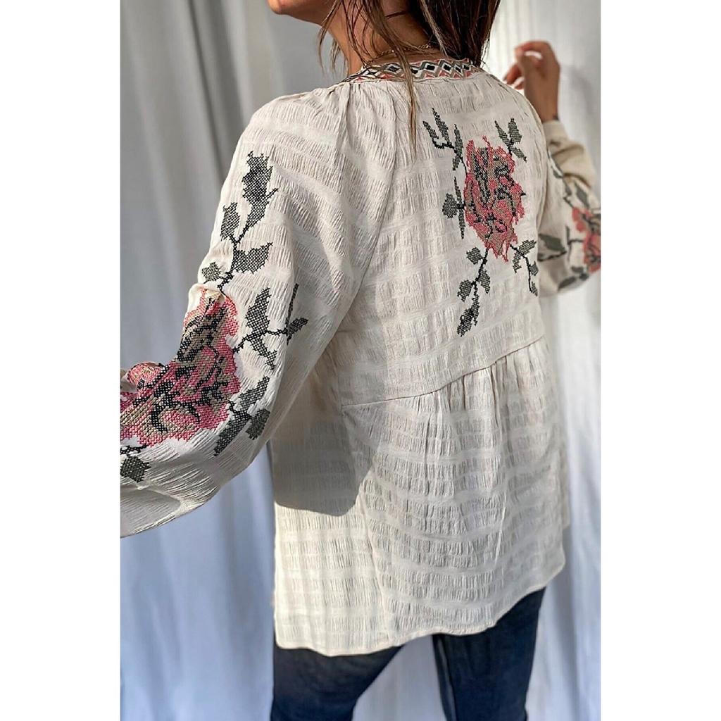 Vintage Shirt White With Scallop Detail