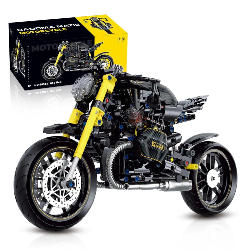 Non-Toxic Technical Motorcycle Building Blocks 1:8 Scale Model Kit For Kids/Adults Road Racer Bricks Toys (Halloween/Birthday Gift)