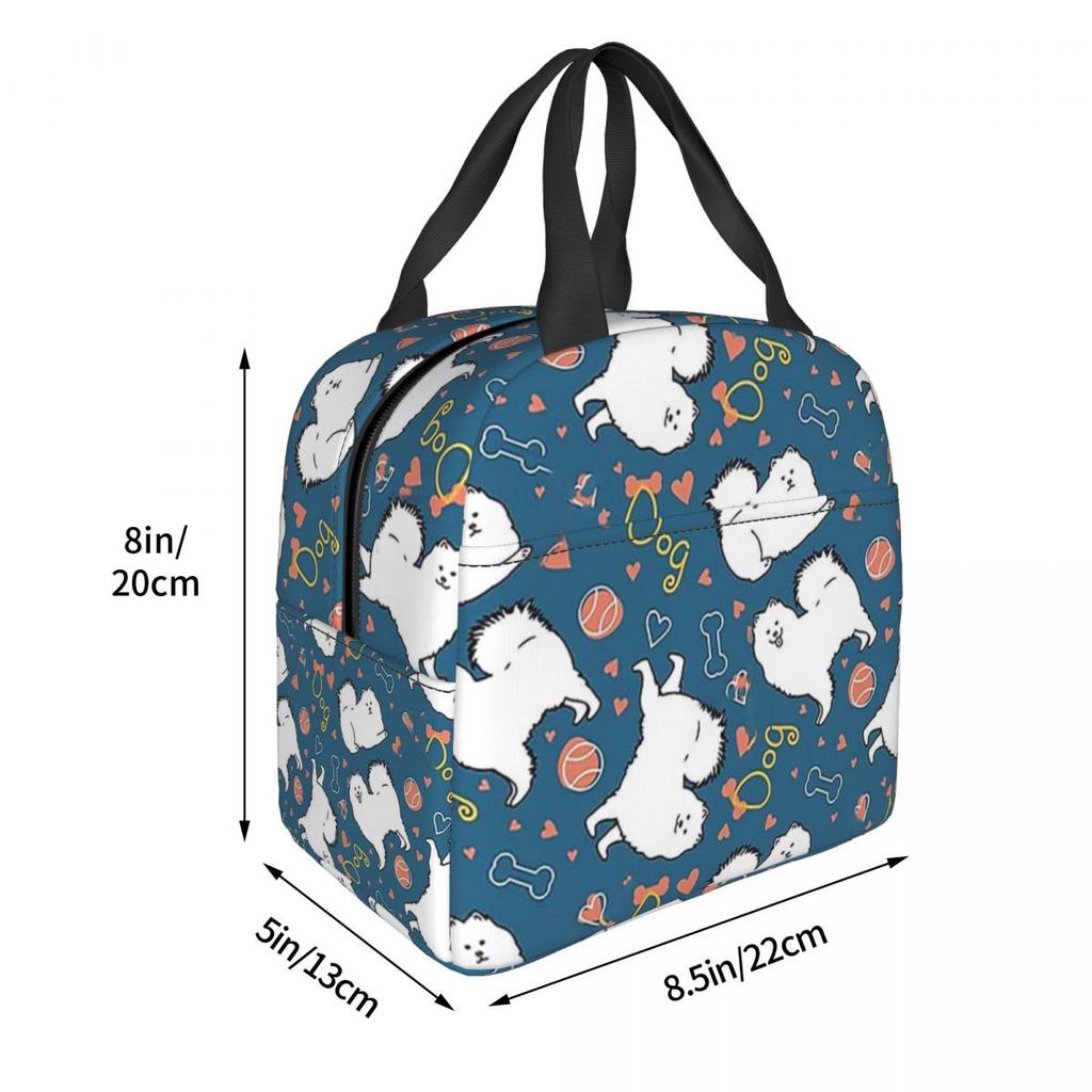 Love Samoyed Dog Insulated Lunch Bag for Women Children Leakproof Food Boxes Thermal Lunch Box Tote