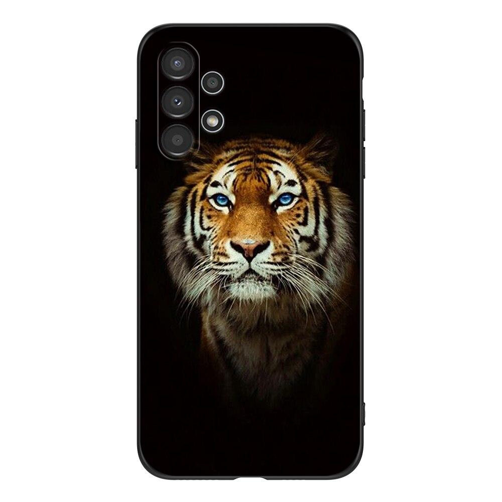For Samsung A13 5G 4G Case Back Cover For Samsung Galaxy A13 5G 4G LTE Phone Soft Silicon Black Tpu Case Lion Wolf Tiger Dragon
