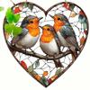 2D colored sunshade glass hanging window for home decoration, suitable for bird enthusiasts, garden and animal themes