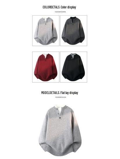2025 Autumn/Winter Youth Fashion Casual Button-up Knit Sweater