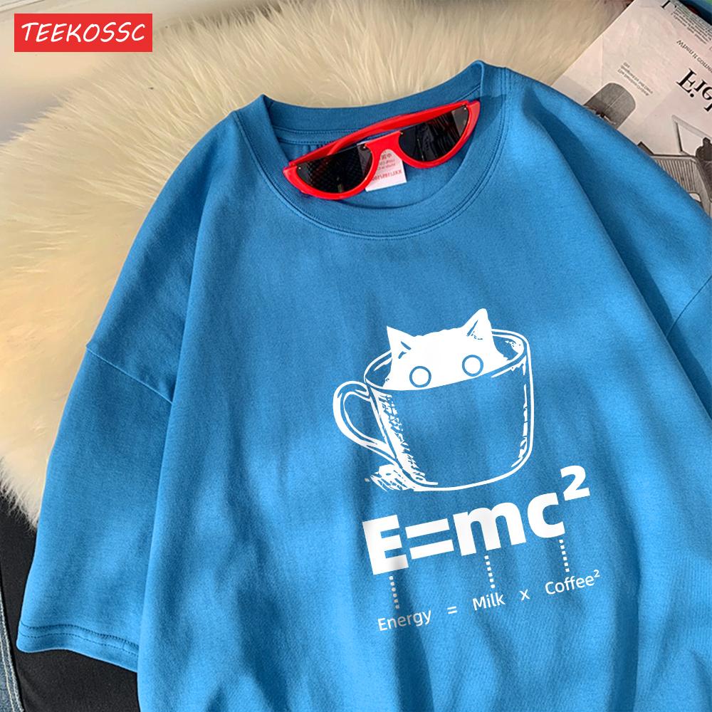 A Cup Of Kitten Is Equivalent To A Lattecotton Women TShirts Cartoons Prints Tops Soft ONeck Oversize T Shirt Summer Clothes