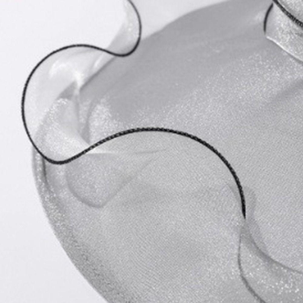 Pălărie Derby din Organza pentru Femei, Culoare Solidă, Flori, Pălărie de Nuntă pentru Petrecerea de Ceai, Pălărie de Vară cu Volane pentru Soare