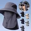 Summer Sun Hats UV Protection Outdoor Hunting Fishing Cap for Men Women Hiking Camping Visor Bucket Hat Neck Flap Fisherman Hat
