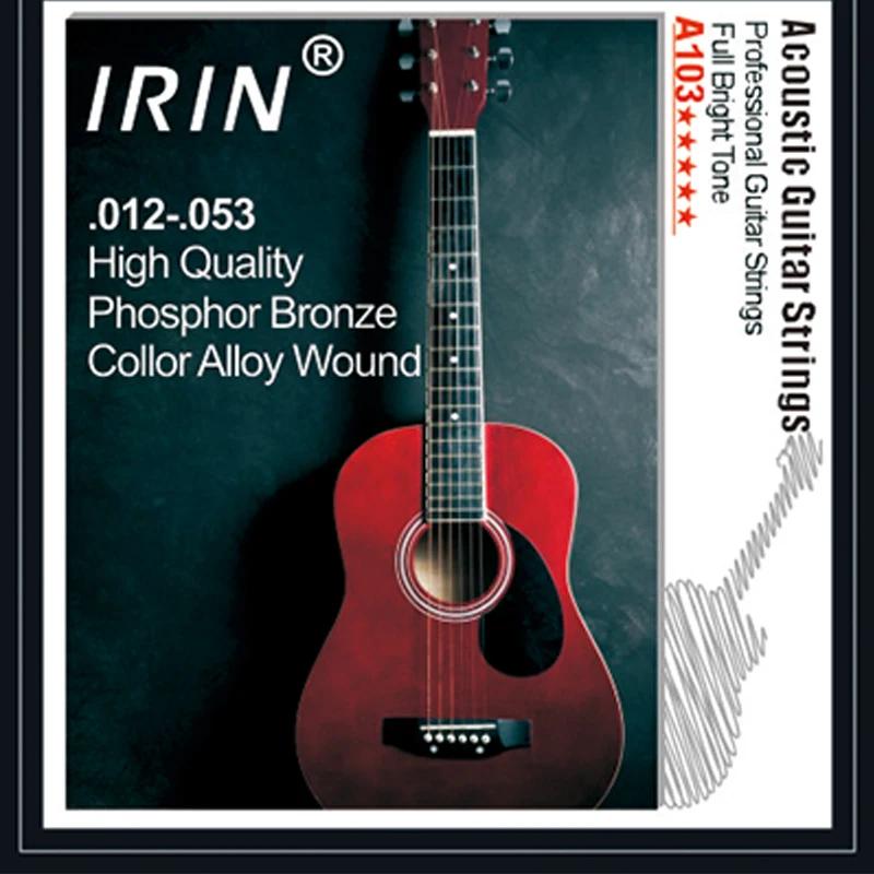 IRIN Acoustic Guitar Strings Stainless Steel Wire Rustproof Guitarra Strings Acoustic Guitar Portable Accessories