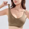 European Size Women's Plus Size Seamless Bras Push Up Bras for Large Breasts Maillard Colored Tank Top Underwear