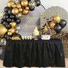 2pcs/pack Plain Disposable Table Skirt, PE Rectangle Tablecloth And Skirt Decoration For Wedding Birthday Party Supplies