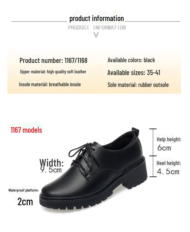 Damen Schwarze Schnürschuhe Formell Leder für Vorstellungsgespräche - Weiche Sohle, Herbst/Frühling