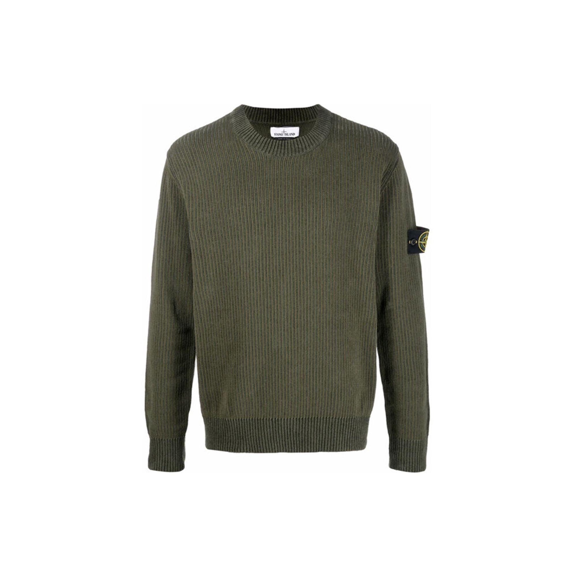 

Stone Island Fw21 Solid Color Crew Neck Sweater Men sweater Military-Green 7515555A5-V0055 S