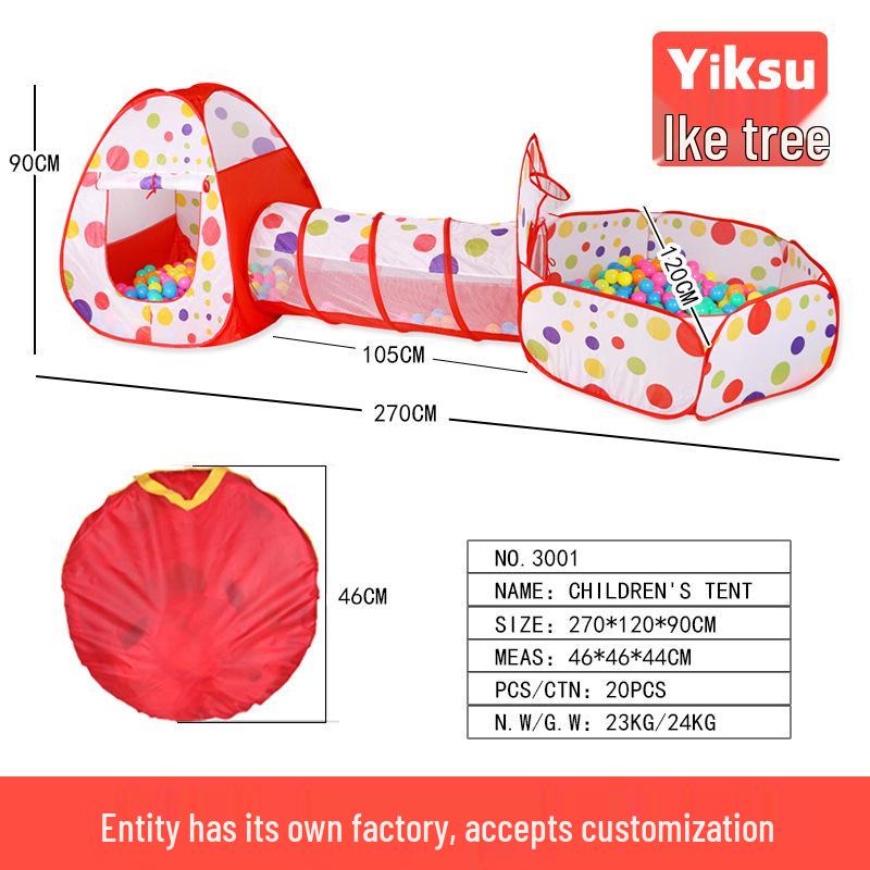 3-in-1 Kids' Yurt Play Tent and Tunnel Set for Indoor/Outdoor Use