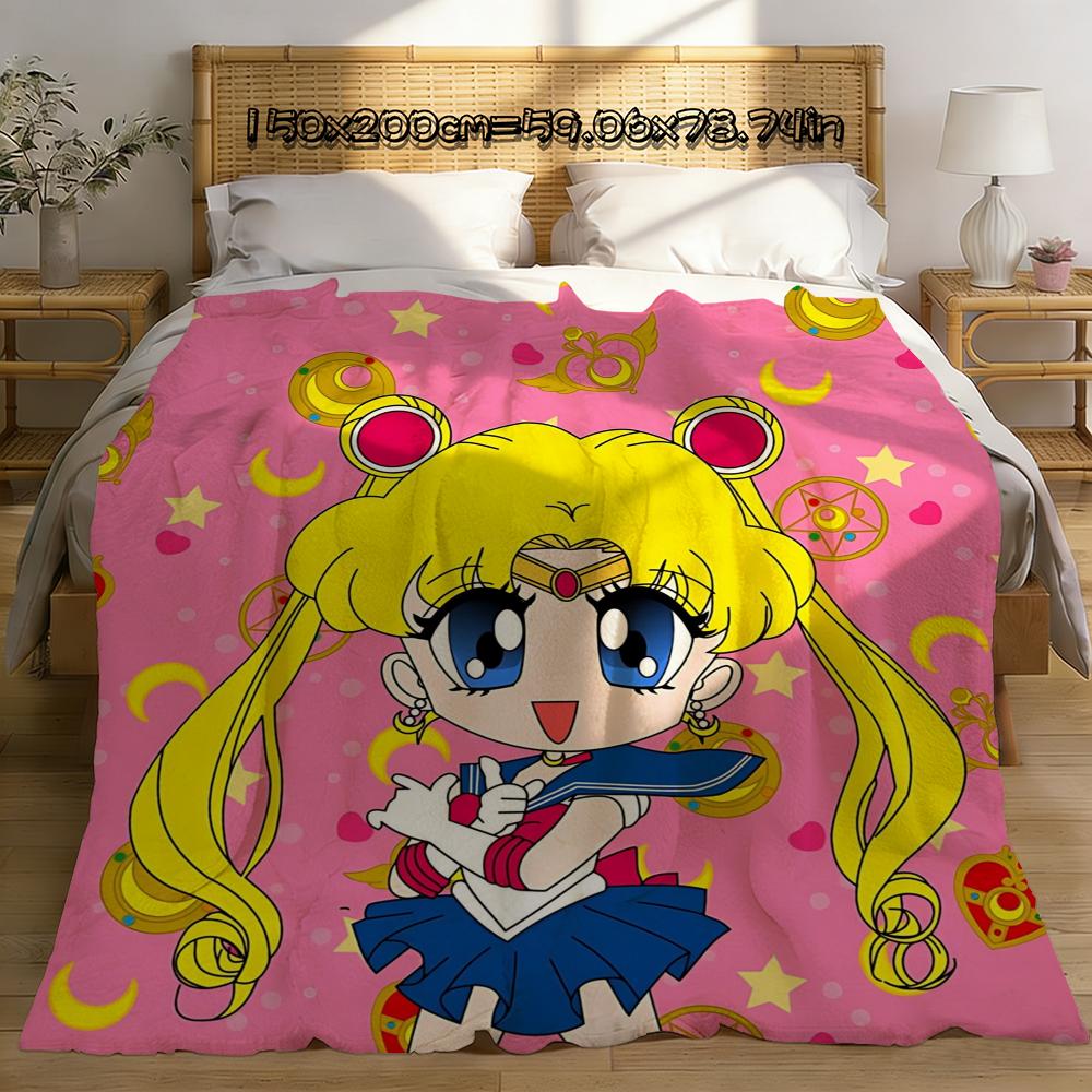 Moon Girl Knee Blanket Throw Winter Microfiber Oversized Baby Lightweight Flannel Fleece Bed Sofa Decoration
