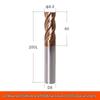 Taiwan 60° Tungsten Carbide 4-Flute Coated End Mill for Steel CNC Machining