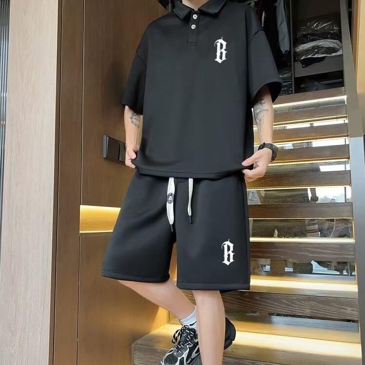 Men's Hong Kong Style Casual Lapel T-Shirt - Short Sleeve, Summer 2025 Trendy Loose Fit