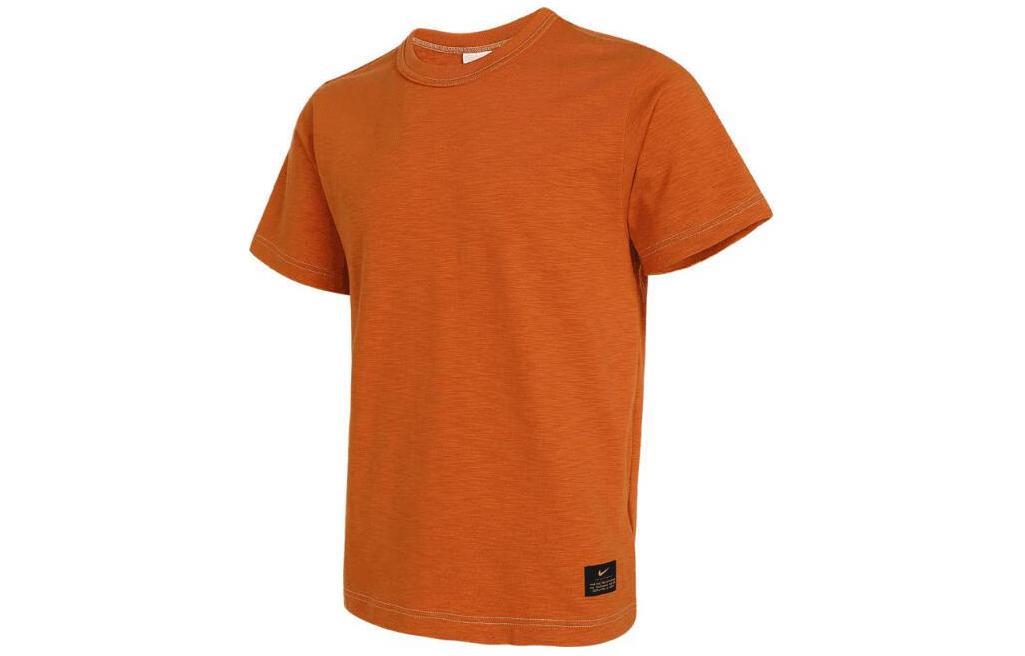 Nike T Shirts Men s Orange Crew Neck Moderate Straight Fit FN2646-815 XL