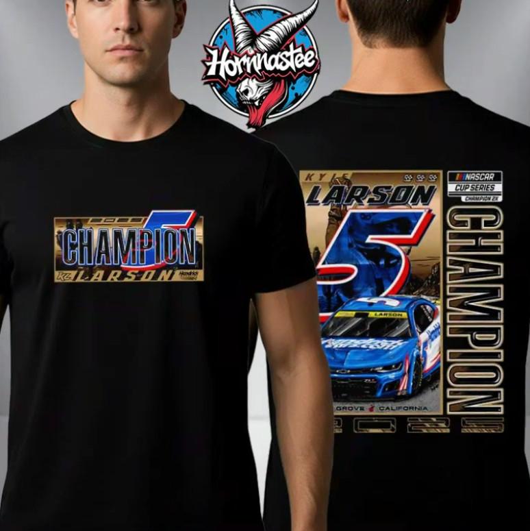 

Kyle Larson Champions No 5 2025 Nascar Cup Series 2X Champions Unisex T Shirt Unisex T-Shirt M