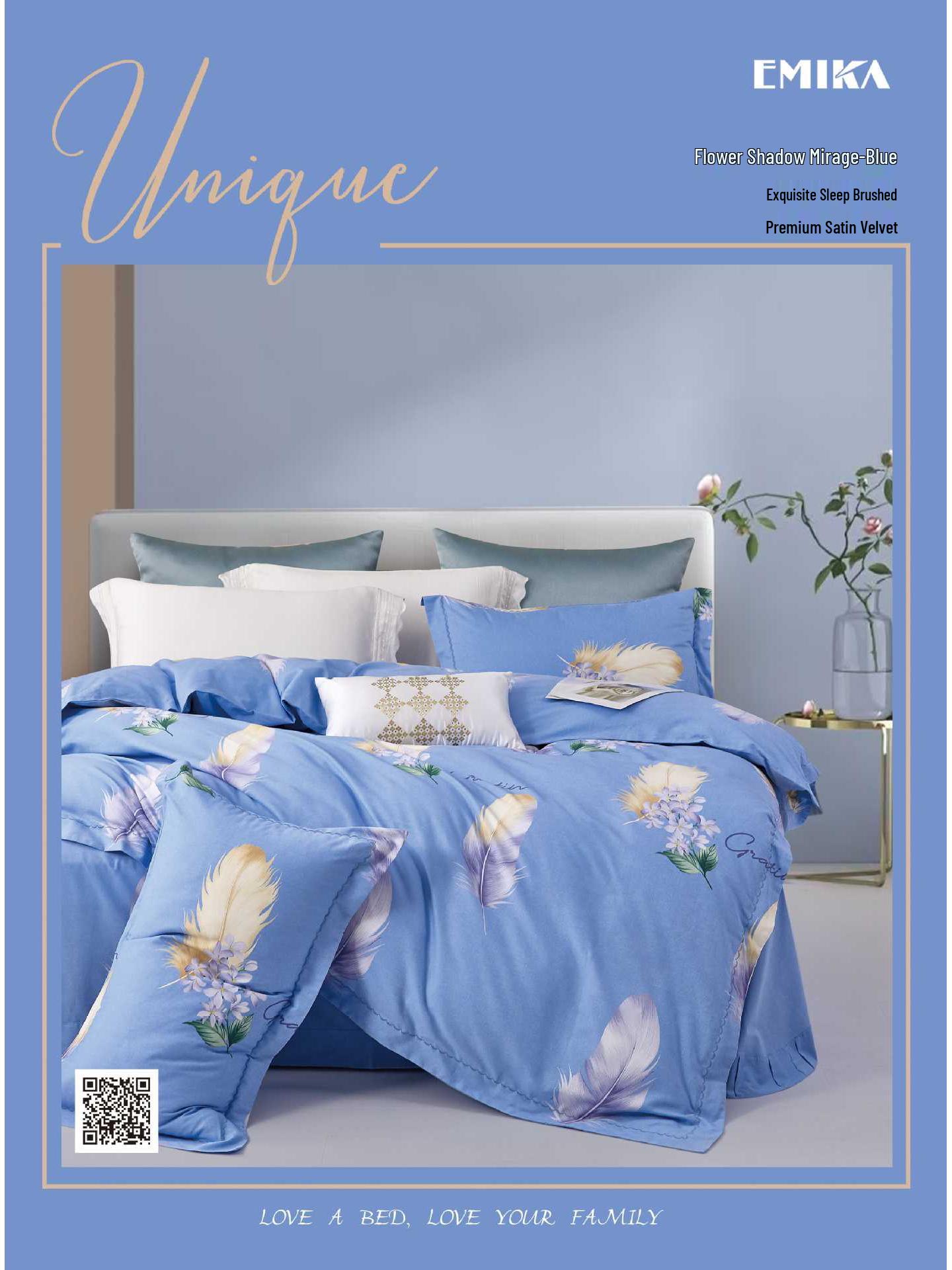 

Комплект постельного белья из чистого хлопка с начесом с принтом - Четыре предмета Full Process Thickened Brushed Cotton