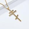 Eastern Orthodox Cross Pendant Necklace Stainless Steel Christian Religious Jewelry Unisex 3 Colors