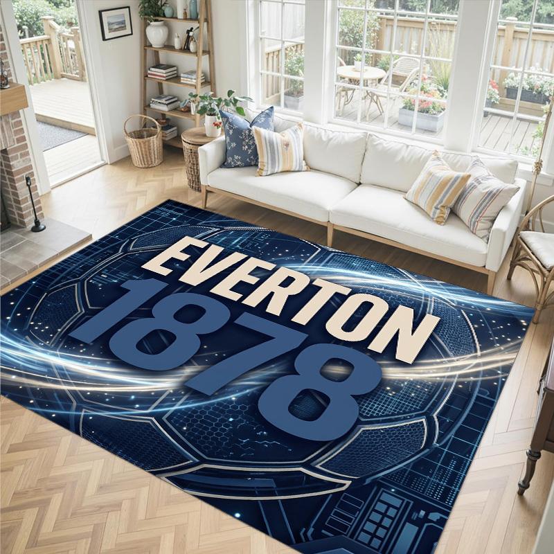 Everton Football Design Crystal Velvet Carpet Cozy Non?Slip Printed Rug For Bedroom Living Room Entrance