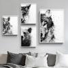 Watercolor animal canvas painting Nordic poster and print wall art deco picture living room decorative painting