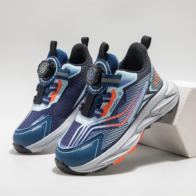 Spring and Autumn Children's Sports Shoes Rotating Button Breathable Mesh Sports Shoes Dad Shoes Boys and Girls Children's Shoes