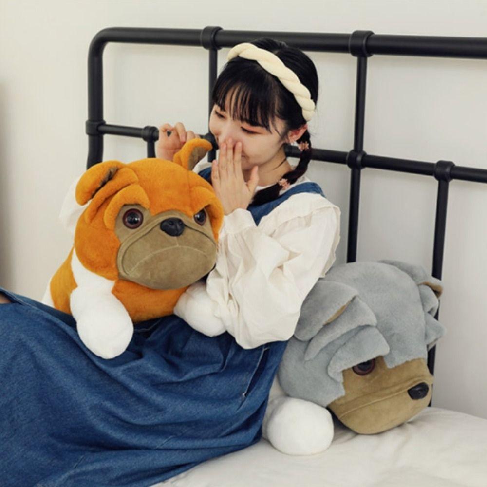 Thick Eyelids Shar Pei Dog Plush Doll Lying Animals Stuffed Toys Birthday Gifts