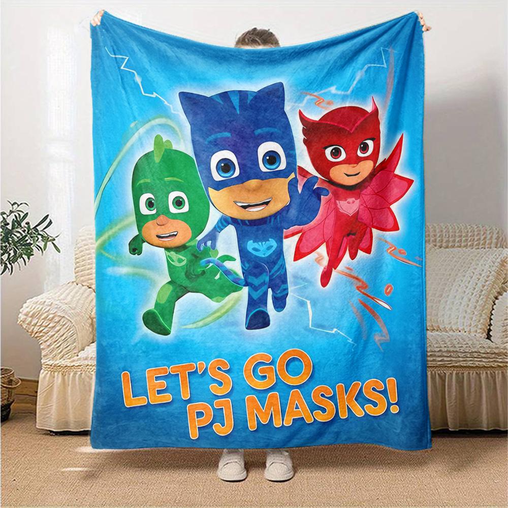 1pc PJ Marks1 Blanket, Gift, for Men and Women, Soft Blanket, Good for Sofa Bed Couch Travel, Lightweight Flannel Blanket