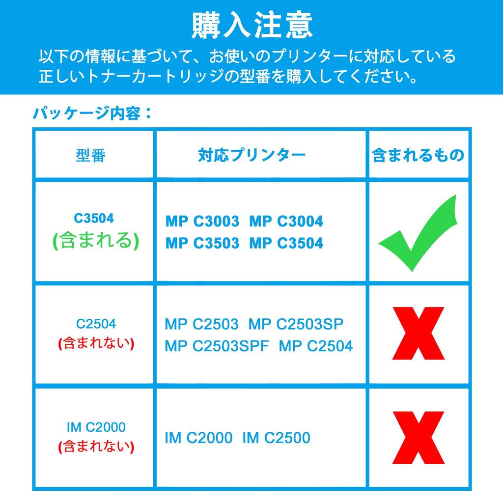 LCL RICOH imagio MP Toner C3003 C3503 C3504 Increased set Compatible imagio MP C3504 4-color models C3003/MP C3004/MP C3503/MP