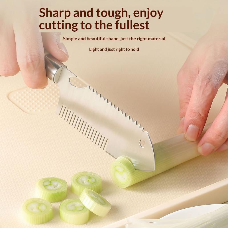 Ergonomic Vegetable Knife Stainless Steel Scallion Slicer With Ergonomic Handle Precision Vegetable Cutter For Salad Garnish