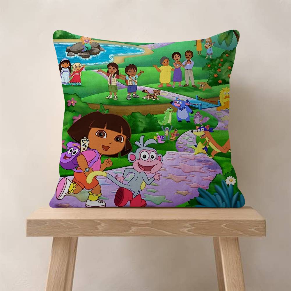 Cartoon D-Dora The E-Explorer Cushion Cover Inches Farmhouse Decor Home Throw Pillow Covers For Couch Decorations